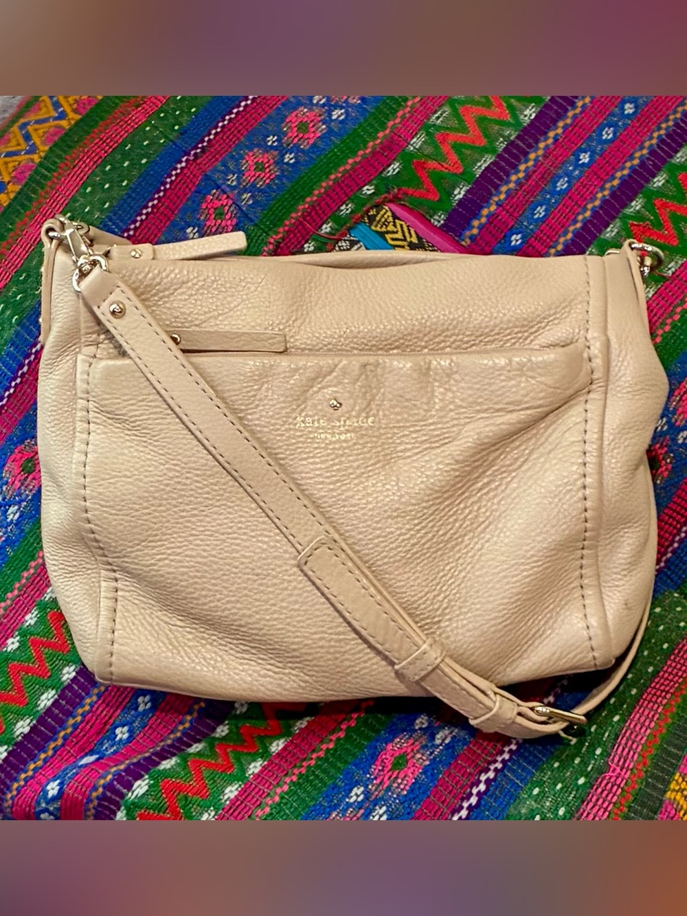 Kate Spade Cobble Hill Little Curtis Beige Pebbled leather Handbag